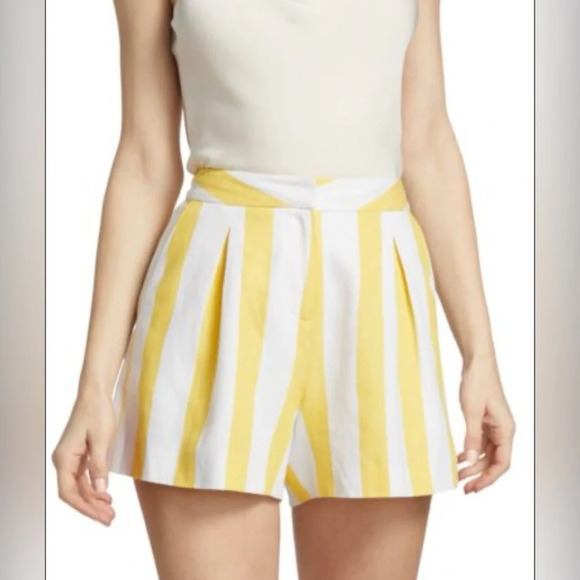 L'AGENCE Vittoria Striped High Waisted Shorts - Picture 2 of 8
